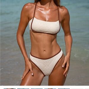Berlook Cream and Brown Lace Bikini